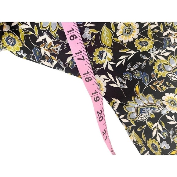 Mittoshop Polyester Scoop Neck Green Black Floral Tie Back Mini Dress L Boutique - Picture 5 of 6